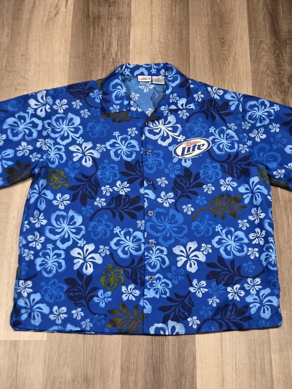 Miller Lite Men's Size 2XL Button Down Party Hawaiian Shirt